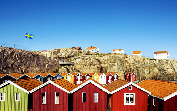 Bunte Häuser in Schweden