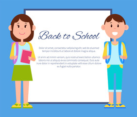 Back to School Color Poster, Vector Illustration