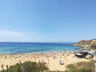 Fototapeta na wymiar Golden beach in Malta