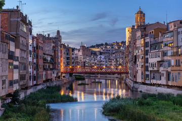 Looking down the Onyar River in Girona