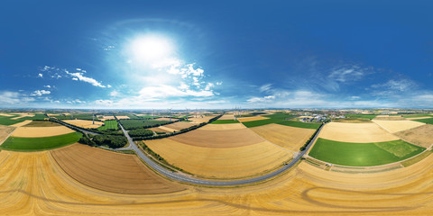 Luftbild Felder vor Wörrstadt volle 360° für sphärische Projektion