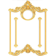 Stucco decoration, gold cartouche	