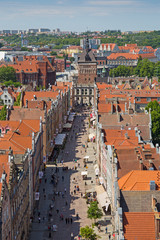 Fototapeta na wymiar Gdansk, Blick vom Rathausturm auf das grüne Tor