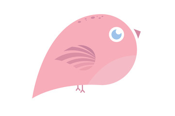 cute beautiful pink bird in the shape of a drop