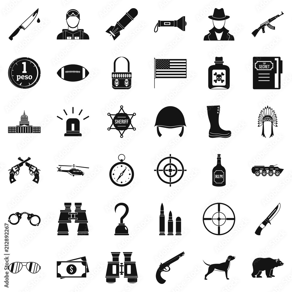 Poster cartridge icons set. simple style of 36 cartridge vector icons for web isolated on white background