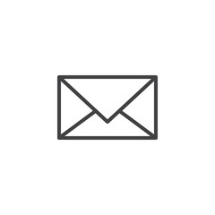 Postal envelope outline icon. linear style sign for mobile concept and web design. Mail simple line vector icon. Message symbol, logo illustration. Pixel perfect vector graphics