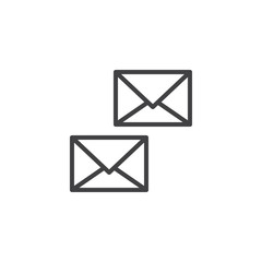 Message, mail outline icon. linear style sign for mobile concept and web design. Envelopes simple line vector icon. Symbol, logo illustration. Pixel perfect vector graphics