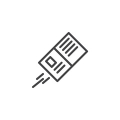 Postcard send outline icon. linear style sign for mobile concept and web design. Mail post card simple line vector icon. Symbol, logo illustration. Pixel perfect vector graphics