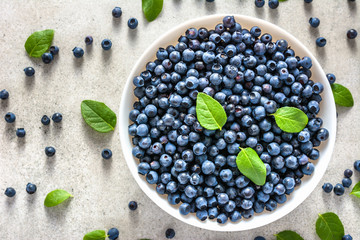 Fresh blueberry, organic food concept..