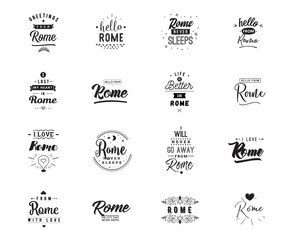 Greeting cards, vector design. Isolated logos. Typography set. © pavector