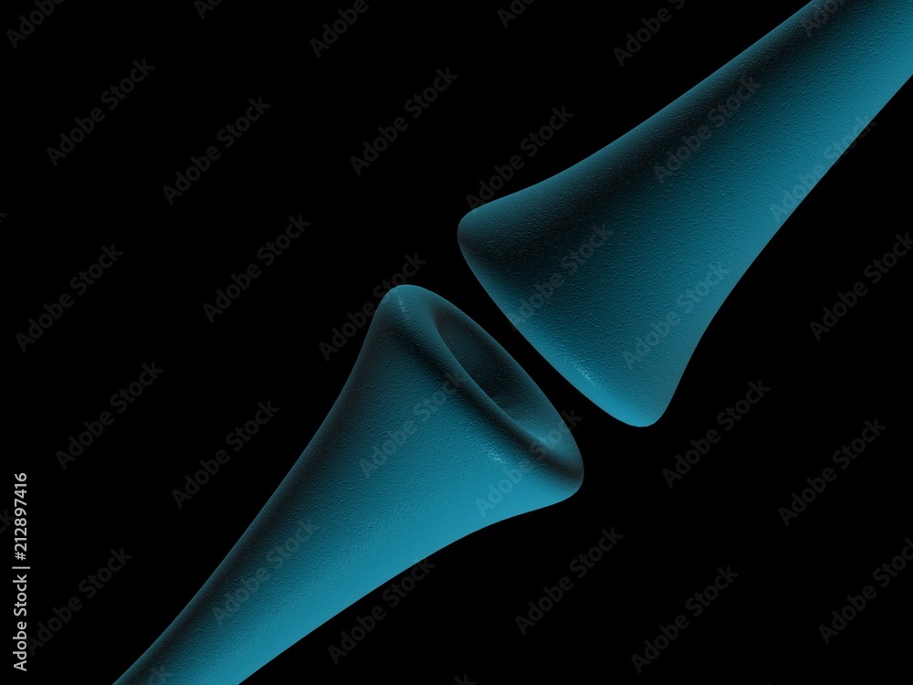 Poster synapse and neuron cells sending electrical chemical signals. 3d rendering