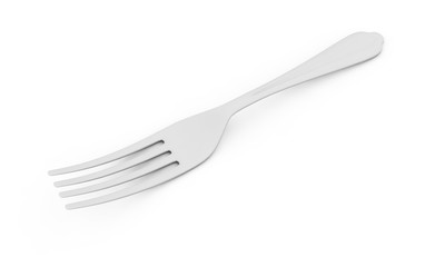 3d rendering of fork on white background