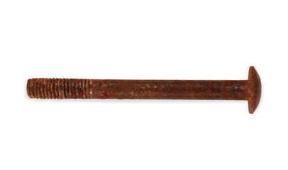 Old nail rust on white background