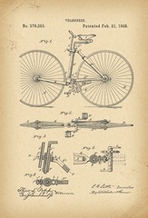 1888 Patent Velocipede folding Bicycle archival history invention
