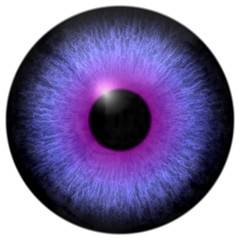 Purple eye 3d texture, white background