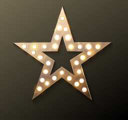 Star retro light banner.
