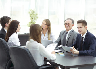 business team holds a workshop in the office