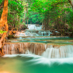 Cool waterfall at Kanchanaburi, Thailand