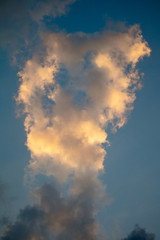Clouds in the sky at sunset as background