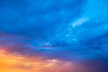 Clouds in the sky at sunset as background