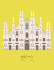 Obraz premium Modern design poster with colorful background of Milan Cathedral (Milan, Italy). Vector illustration