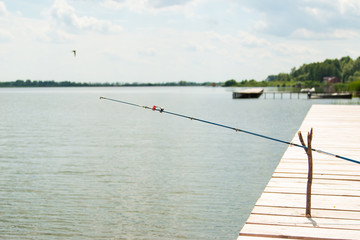 fishing rod in the water