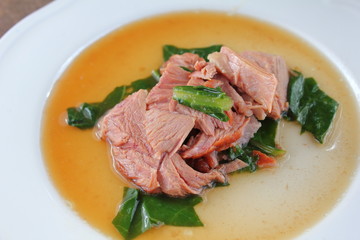 Stewed pork leg delicious in thai street food