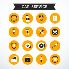 Set of car service icons. Vector illustration 