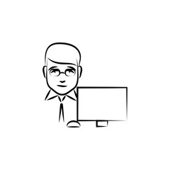 businessman avatar sketch style illustration. Element of professions for mobile concept and web apps illustration. Illustration for website design and development, app development