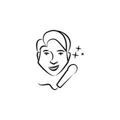 singer avatar sketch style illustration. Element of professions for mobile concept and web apps illustration. Illustration for website design and development, app development