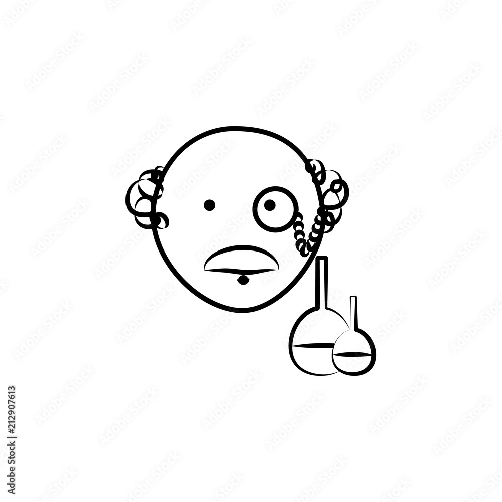 Poster scientist avatar sketch style illustration. element of professions for mobile concept and web apps i
