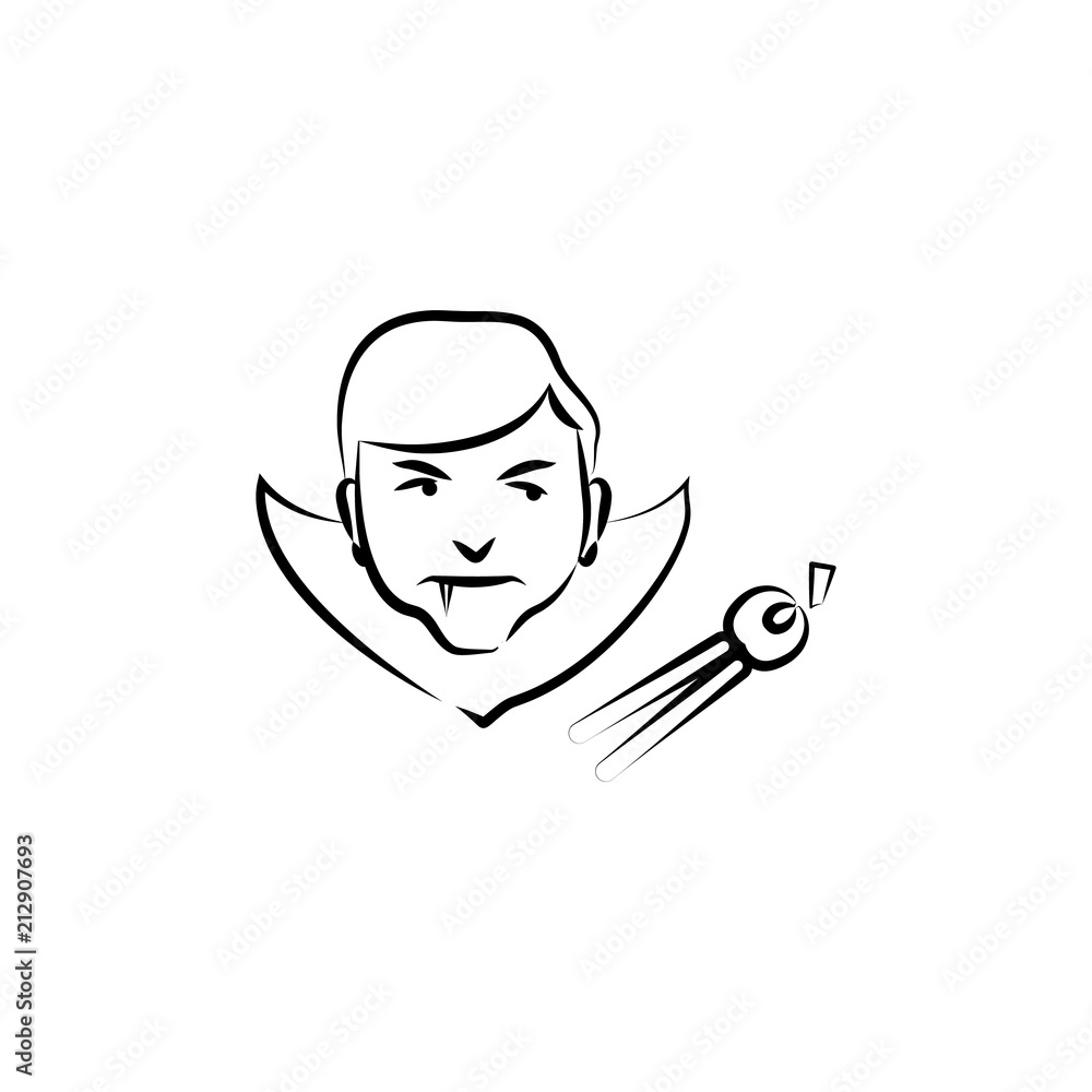 Poster dracula avatar sketch style illustration. element of professions for mobile concept and web apps ill