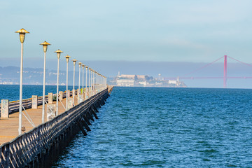 Fototapeta premium View of the San Francisco Bay from Berkeley Ca. pier
