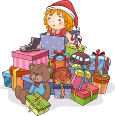 Obraz na płótnie Canvas Christmas Gifts Illustration