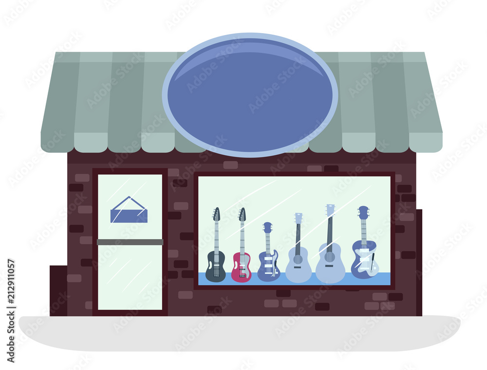 Wall mural Guitar Store Illustration