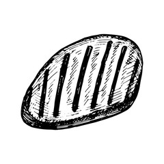 steak beef grilled meat vector sketch. isolated