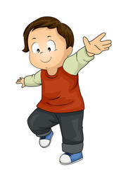 Toddler Boy Balance Illustration