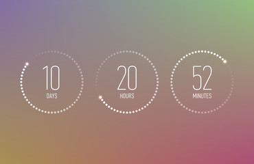 Digital countdown clock counter timer, coming soon or under construction web site page time remaining count down