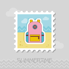 Backpack stamp. Travel. Summer. Vacation