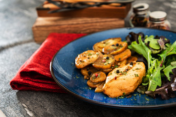Chicken with Lemon Confit Ground Potatoes