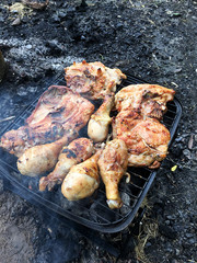 BBQ Grilled chicken on charcoal 