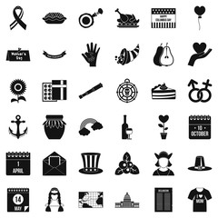 Calendar celebation icons set. Simple style of 36 calendar celebation vector icons for web isolated on white background