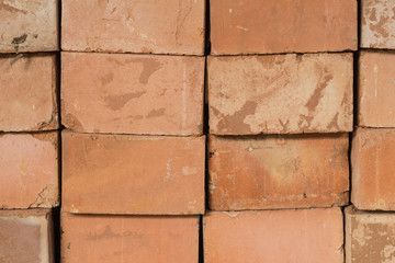 Background of folded red bricks