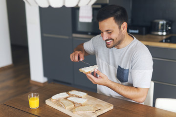 Man making breakfast