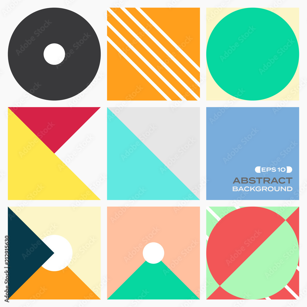 Aufkleber abstract of multi color pattern in geometrical shape pattern background.