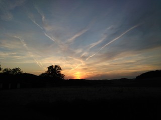 Abendstimmung in freier Landschaft