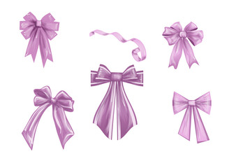 set of pink bows