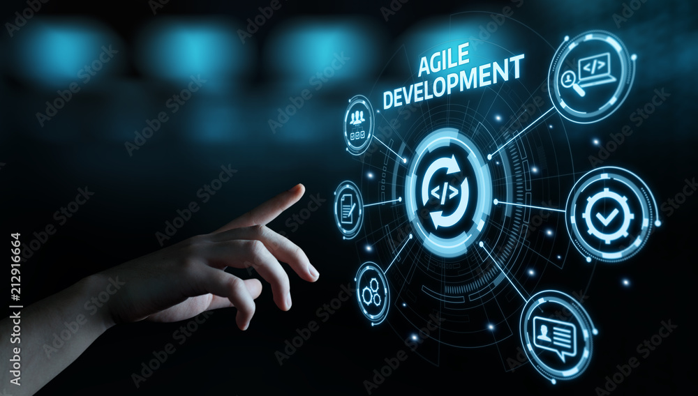 Poster agile software development business internet techology concept