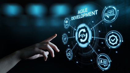 Agile Software Development Business Internet Techology Concept - obrazy, fototapety, plakaty