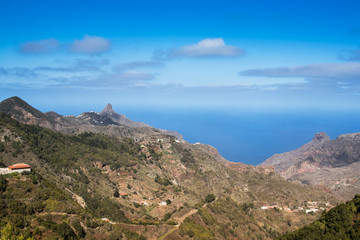 Landscape of Anaga mountains in Tenerife, famous tourism destination in Spain.